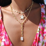 Load image into Gallery viewer, Studded Pearl Lariat
