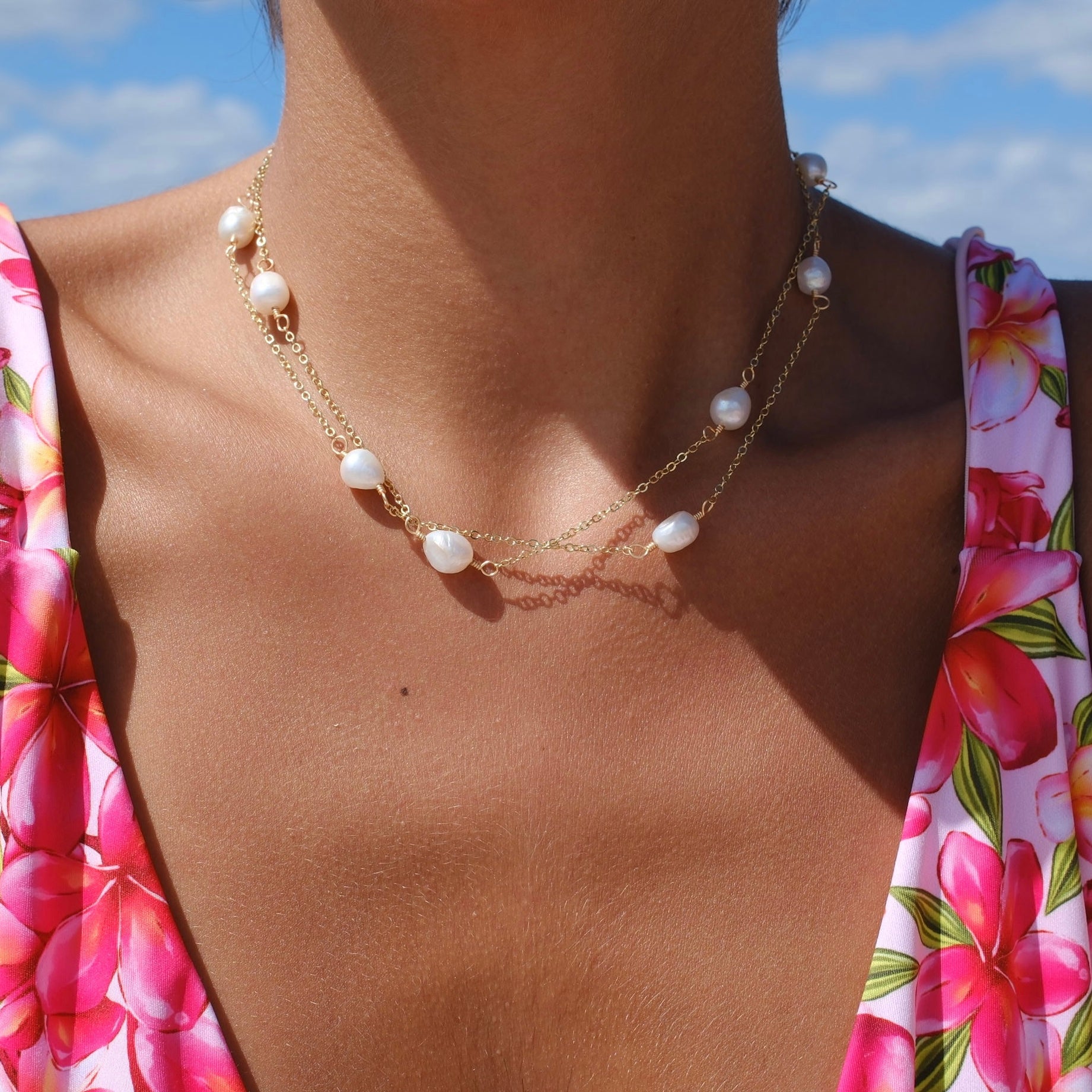 Seeing Double Pearl Necklace