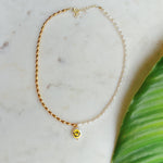 Load image into Gallery viewer, Half Pearl Half Gold Smiley Choker
